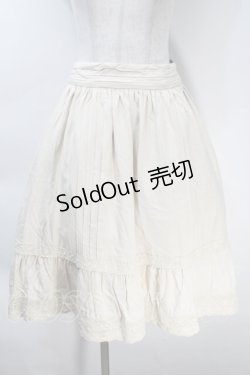 画像1: Fi.n.t / クロシェレース使いピンタックギャザースカート  クリーム S-25-10-30-057-CA-SK-HR-ZS