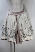 axes femme / カード刺繍スカート  キナリｘベージュ S-25-10-30-058-AX-SK-HR-ZS