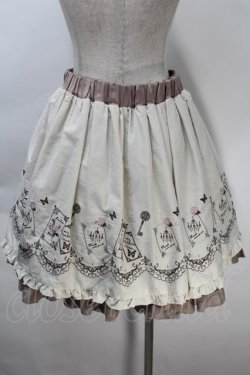 画像2: axes femme / カード刺繍スカート  キナリxベージュ S-25-10-30-058-AX-SK-HR-ZS