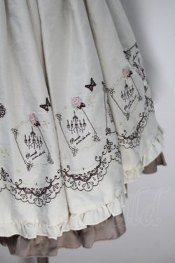 画像3: axes femme / カード刺繍スカート  キナリxベージュ S-25-10-30-058-AX-SK-HR-ZS