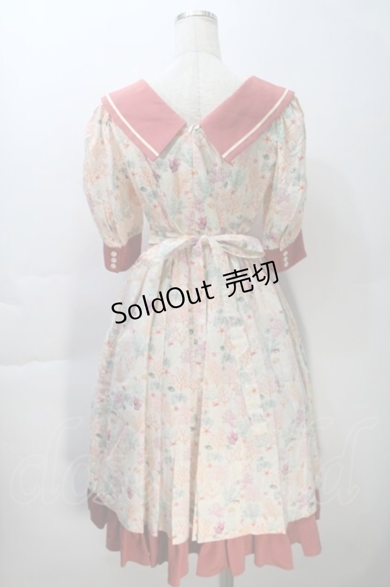 画像2: Victorian maiden / コーラルリーフドレス  オフｘピンク S-25-10-30-1005-CL-OP-AS-ZS (2)