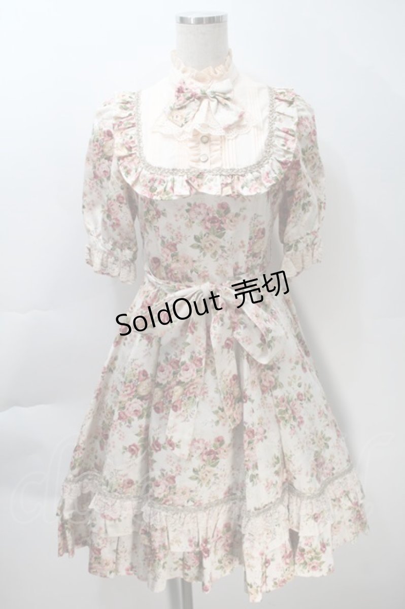 画像1: Victorian maiden / ロココブーケクラシカルドールパフスリーブドレス  ロココピーチ S-25-10-30-1006-CL-OP-AS-ZS (1)