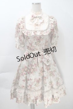 画像1: Victorian maiden / ロココブーケクラシカルドールパフスリーブドレス  ロココピーチ S-25-10-30-1006-CL-OP-AS-ZS