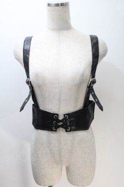 画像1: EATME / レースアップハーネスベルト  黒 S-25-10-30-010-LO-ZA-AS-ZS