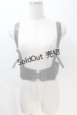 画像1: EATME / レースアップハーネスベルト  黒 S-25-10-30-010-LO-ZA-AS-ZS