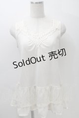 axes femme / 裾チュールタンクトップ  キナリ S-25-10-30-011-AX-TO-HR-ZS