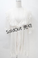 axes femme / レース×チュール楊柳ガウン  オフ S-25-10-30-012-AX-TO-HR-ZS