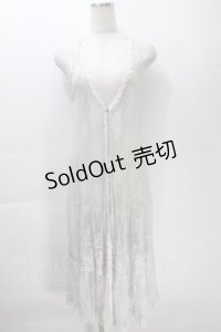 axes femme / 総レースロングジレ  グレー S-25-10-30-013-AX-TO-HR-ZS