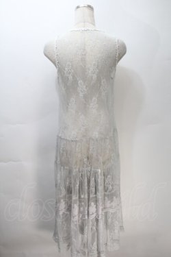 画像2: axes femme / 総レースロングジレ  グレー S-25-10-30-013-AX-TO-HR-ZS