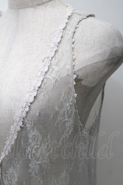 画像3: axes femme / 総レースロングジレ  グレー S-25-10-30-013-AX-TO-HR-ZS