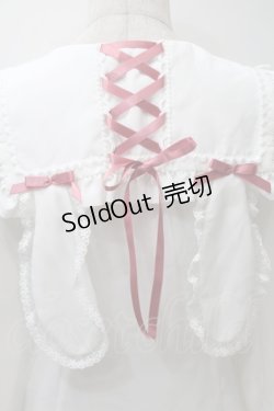 画像4: BABY,THE STARS SHINE BRIGHT / Waffle Cottonうさみみセーラーブラウス  白Ｘピンク S-25-10-30-017-BA-TO-HR-ZS