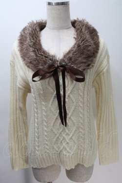 画像1: axes femme / ファーティペット付きニット  キナリ S-25-10-30-019-AX-TO-HR-ZS