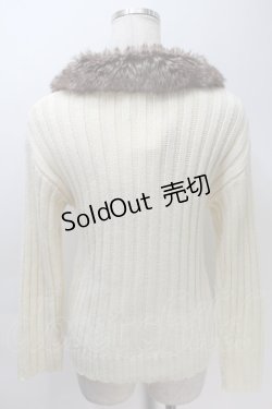 画像2: axes femme / ファーティペット付きニット  キナリ S-25-10-30-019-AX-TO-HR-ZS