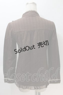 画像2: axes femme / 立ち襟レースブラウス  ブラウン S-25-10-30-025-AX-BL-HR-ZS