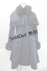 ATELIER PIERROT / ケープ付きコート  紺 S-25-10-31-038-EL-CO-AS-ZS