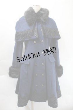 画像1: ATELIER PIERROT / ケープ付きコート  紺 S-25-10-31-038-EL-CO-AS-ZS