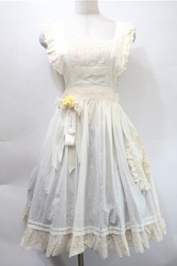 画像1: 胡桃木(海外ロリータブランド) / エプロンスカート  アイボリー S-25-10-31-039-LO-OP-HR-ZS