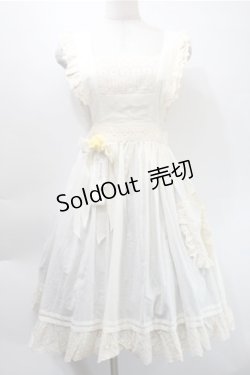 画像1: 胡桃木（海外ロリータブランド） / エプロンスカート  アイボリー S-25-10-31-039-LO-OP-HR-ZS