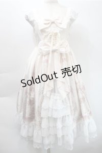 Lolitimes / プリントシフォン切替ジャンパースカート  アイボリー S-25-10-31-040-LO-OP-HR-ZS