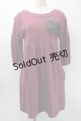 Jane Marple / スウェットワンピース  ワイン S-25-10-31-043-JM-OP-AS-ZS