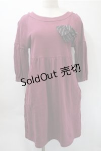 Jane Marple / スウェットワンピース  ワイン S-25-10-31-043-JM-OP-AS-ZS