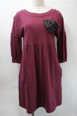 画像1: Jane Marple / スウェットワンピース  ワイン S-25-10-31-043-JM-OP-AS-ZS