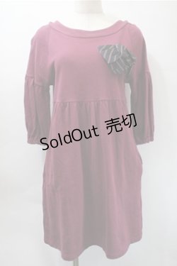 画像1: Jane Marple / スウェットワンピース  ワイン S-25-10-31-043-JM-OP-AS-ZS