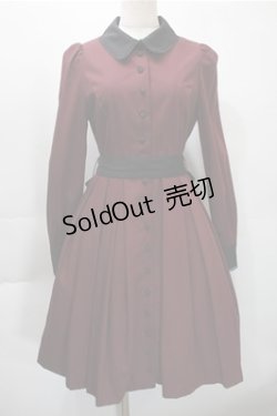 画像1: Sheglit / クラシカルタックワンピース M ボルドー S-25-10-31-044-EL-OP-HR-ZS