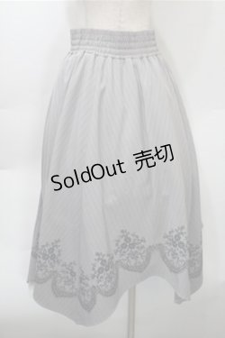 画像2: axes femme / 裾刺繍イレヘムスカート  グレー S-25-10-31-050-AX-SK-AS-ZS