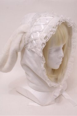画像2: Jamie エーエヌケー / ヘッドドレスうさちゃんフード  白 S-25-10-31-007-LO-AC-HR-ZS