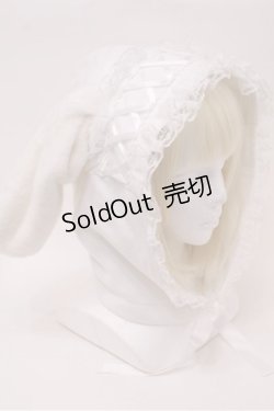 画像2: Jamie エーエヌケー / ヘッドドレスうさちゃんフード  白 S-25-10-31-007-LO-AC-HR-ZS