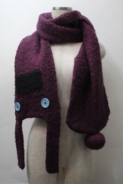 画像1: PUTUMAYO / モチーフマフラー  ワイン S-25-10-31-013-PT-ZA-AS-ZS