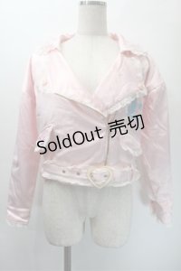 Swankiss / Poodollサテンジャケット  ピンク S-25-10-31-022-CA-BL-HR-ZS