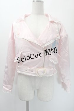 画像1: Swankiss / Poodollサテンジャケット  ピンク S-25-10-31-022-CA-BL-HR-ZS