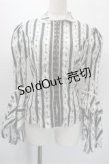 LIP SERVICE / 鍵プリントカーディガン  白ｘ黒 S-25-10-31-025-PU-TO-HR-ZS