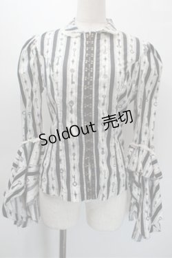 画像1: LIP SERVICE / 鍵プリントカーディガン  白x黒 S-25-10-31-025-PU-TO-HR-ZS