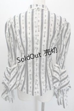 画像2: LIP SERVICE / 鍵プリントカーディガン  白x黒 S-25-10-31-025-PU-TO-HR-ZS