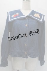 axes femme kawaii / ベリーフィールズジャケット  ブルー S-25-10-31-027-AX-JA-HR-ZS