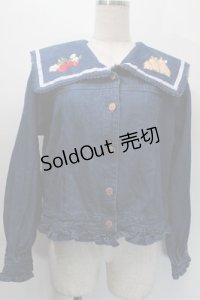 axes femme kawaii / ベリーフィールズジャケット  ブルー S-25-10-31-027-AX-JA-HR-ZS