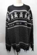 Candy Stripper / ANARCHY BEAR NORDICニット  黒 S-25-10-31-028-PU-TO-AS-ZS