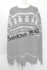 Candy Stripper / ANARCHY BEAR NORDICニット  黒 S-25-10-31-028-PU-TO-AS-ZS