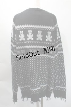 画像2: Candy Stripper / ANARCHY BEAR NORDICニット  黒 S-25-10-31-028-PU-TO-AS-ZS