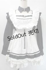 SUSIN / 機械仕掛けのメイドエプロンドレスｘブラウス  黒ｘ白 S-25-10-31-031-LO-OP-HR-ZS