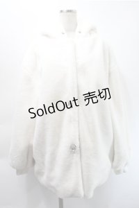 Ank Rouge / ビジューボタンうさみみファーコート  白 S-25-10-31-032-CA-CO-HR-ZS