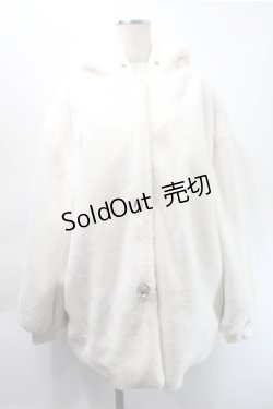 画像1: Ank Rouge / ビジューボタンうさみみファーコート  白 S-25-10-31-032-CA-CO-HR-ZS