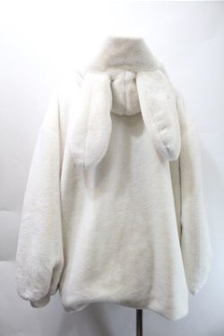 画像2: Ank Rouge / ビジューボタンうさみみファーコート  白 S-25-10-31-032-CA-CO-HR-ZS