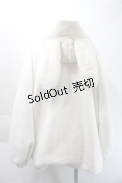 画像2: Ank Rouge / ビジューボタンうさみみファーコート  白 S-25-10-31-032-CA-CO-HR-ZS
