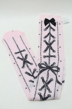 画像1: MILK / コルセットオーバーニーソックス  ピンク S-25-11-02-001-ML-ZA-HR-ZS