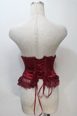 画像2: ATELIER PIERROT / Frill Short Corset コルセット  ワイン S-25-11-02-034-EL-TO-AS-ZS