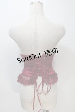 画像2: ATELIER PIERROT / Frill Short Corset コルセット  ワイン S-25-11-02-034-EL-TO-AS-ZS